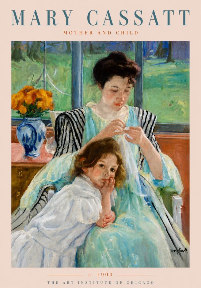 Mary Cassatt Mother and Child VII No5 - Plakát