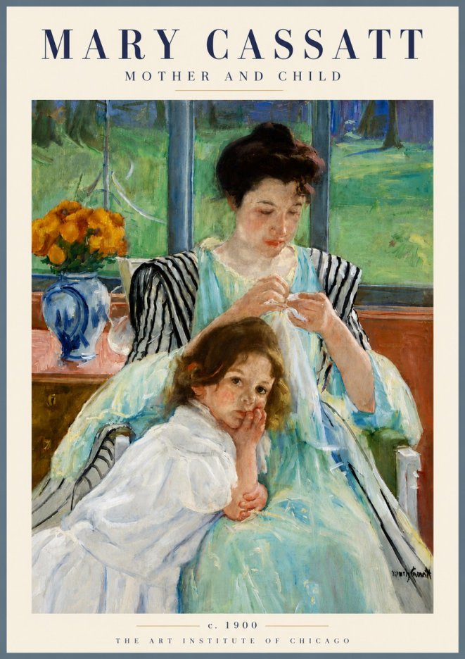 Mary Cassatt Mother and Child VII No6 - Plakát