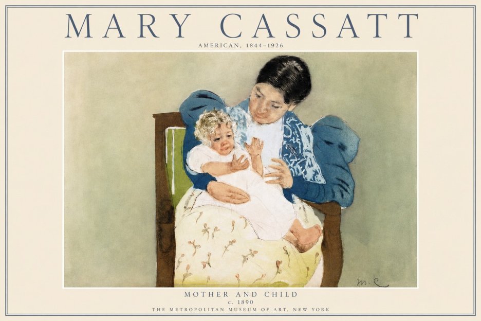 Mary Cassatt Mother and Child VIII No3 - Plakát