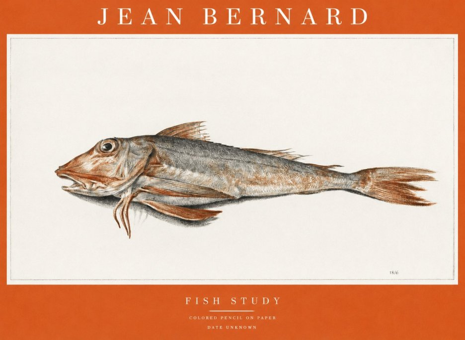 Jean Bernard Fish Study II No1 - Plakát