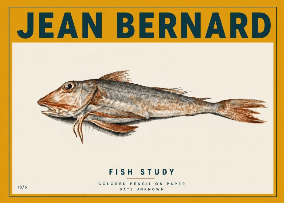 Jean Bernard Fish Study II No3 - Plakát