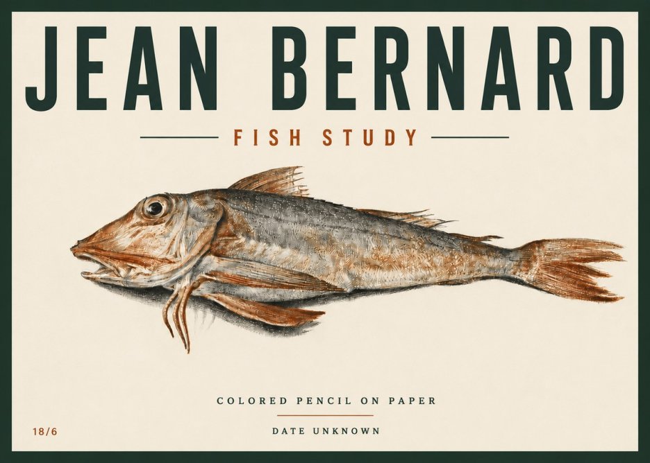 Jean Bernard Fish Study II No6 - Plakát