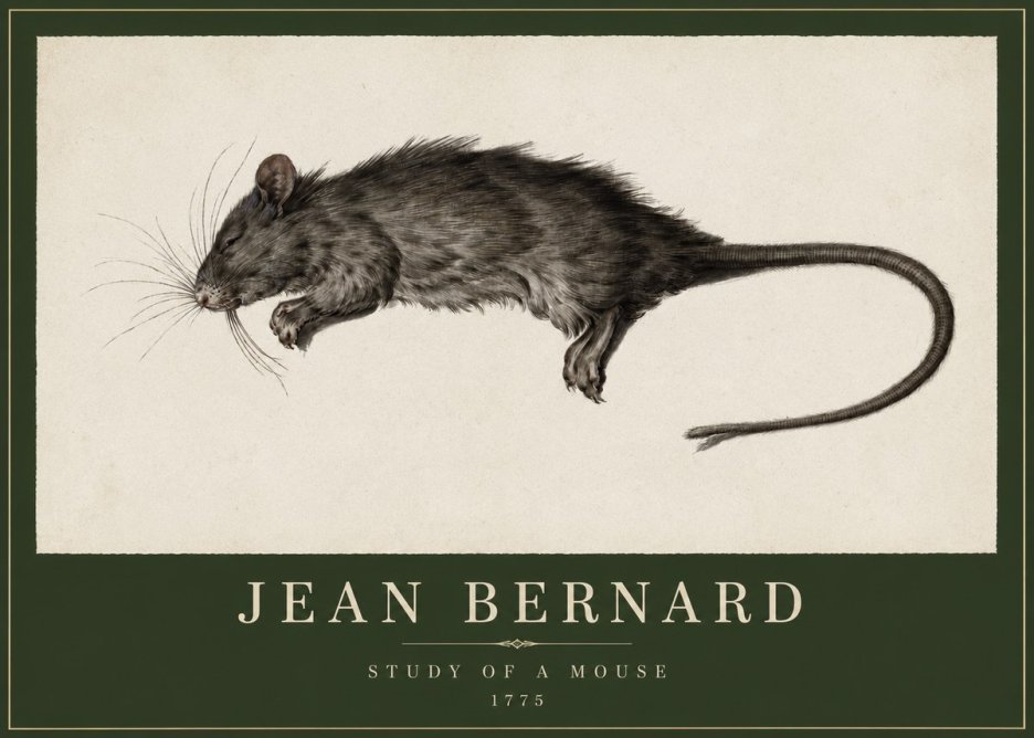Jean Bernard Study of a Mouse II No2 - Plakát