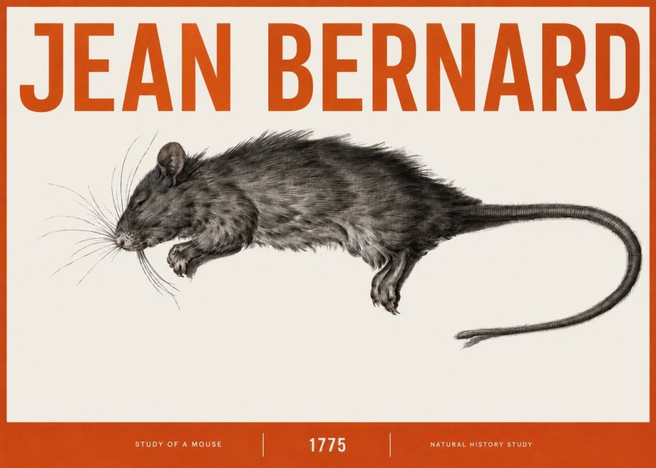 Jean Bernard Study of a Mouse II No3 - Plakát