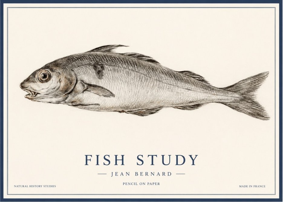 Jean Bernard Fish Study III No1 - Plakát