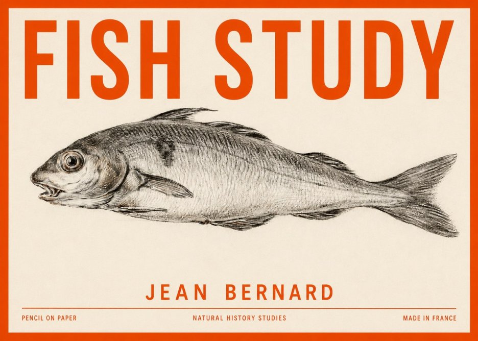 Jean Bernard Fish Study III No2 - Plakát