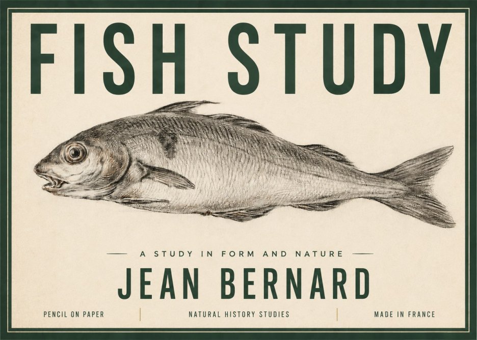 Jean Bernard Fish Study III No3 - Plakát