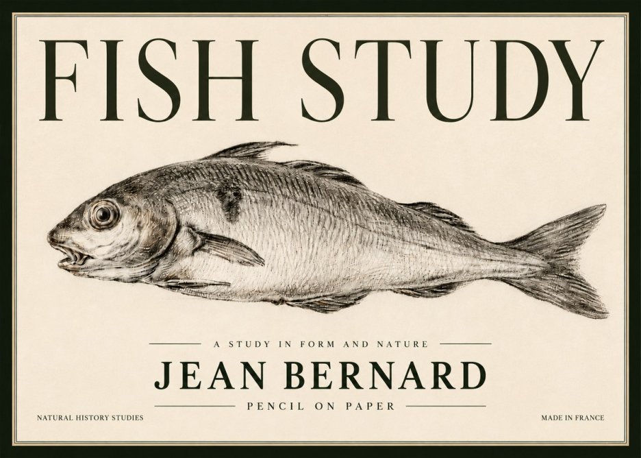 Jean Bernard Fish Study III No6 - Plakát
