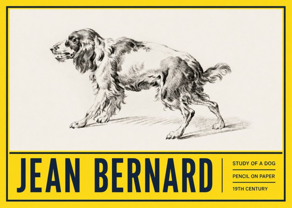 Jean Bernard Study of a Dog V No5 - Plakát