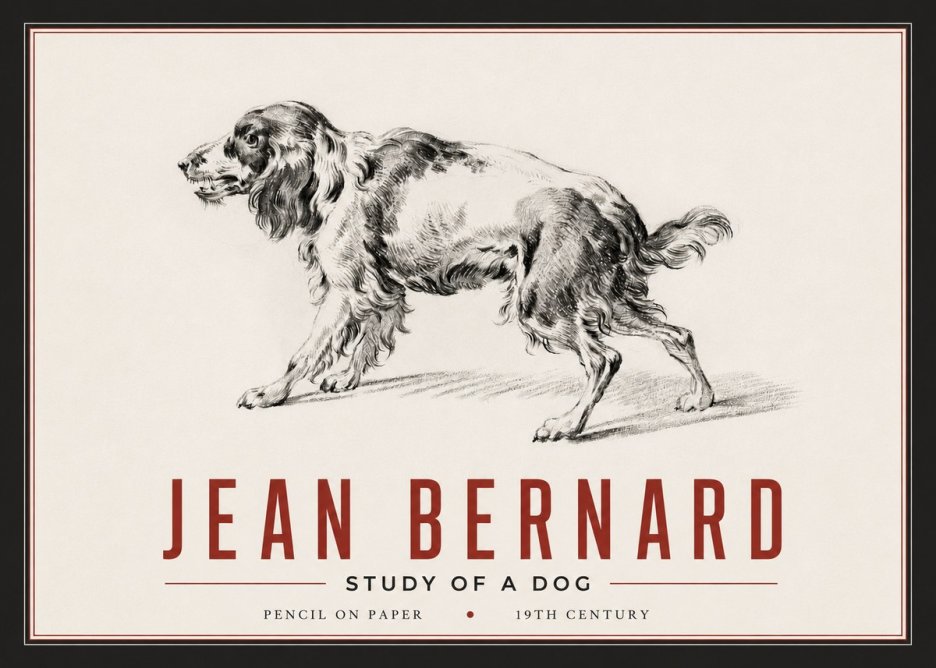 Jean Bernard Study of a Dog V No6 - Plakát