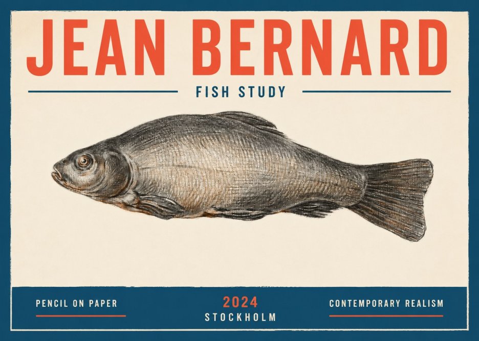 Jean Bernard Fish Study IV No2 - Plakát
