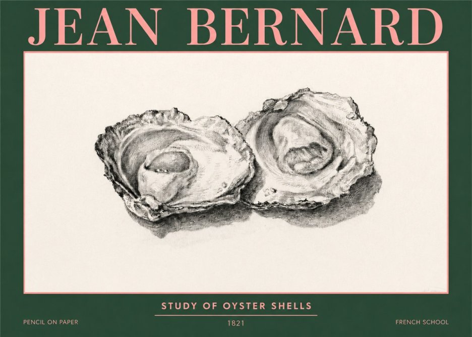 Jean Bernard Study of Oyster Shells No3 - Plakát