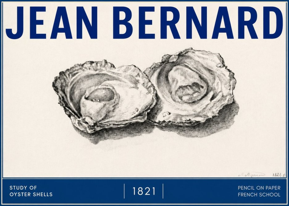 Jean Bernard Study of Oyster Shells No4 - Plakát