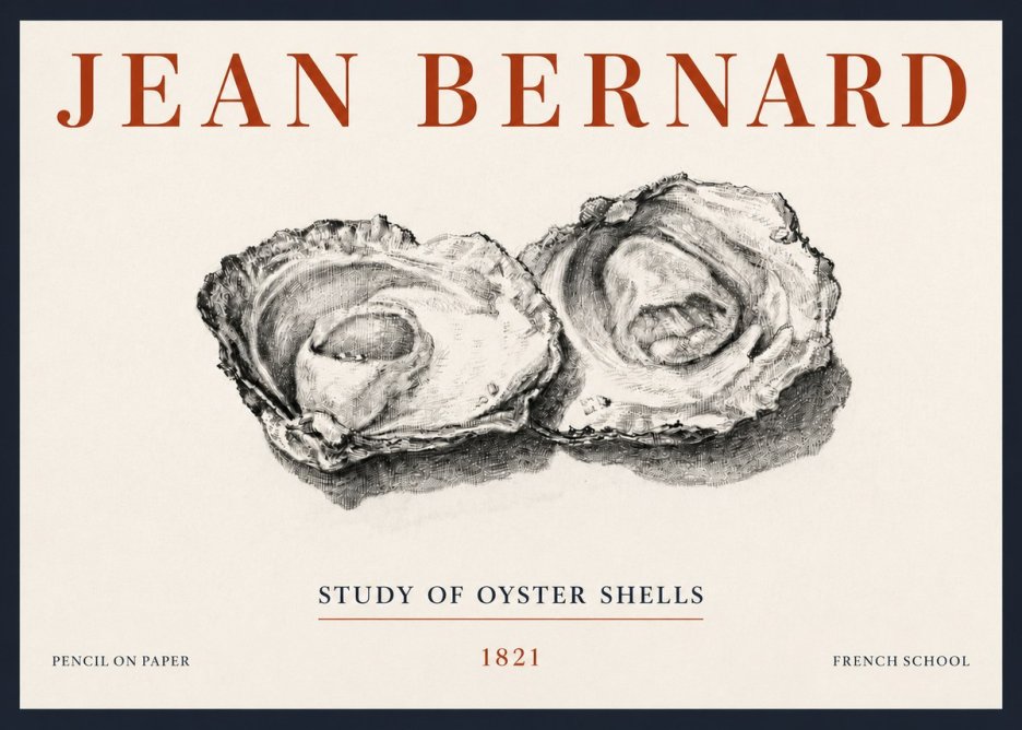 Jean Bernard Study of Oyster Shells No5 - Plakát