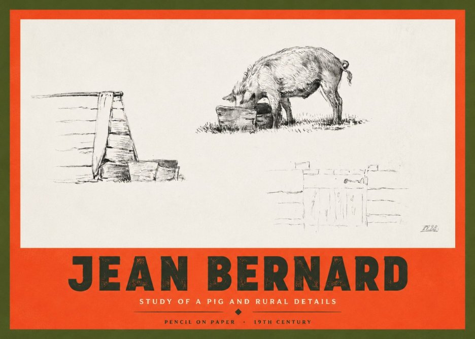 Jean Bernard Pig Study No4 - Plakát