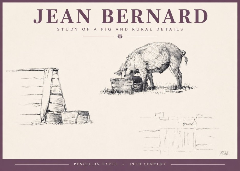Jean Bernard Pig Study No5 - Plakát