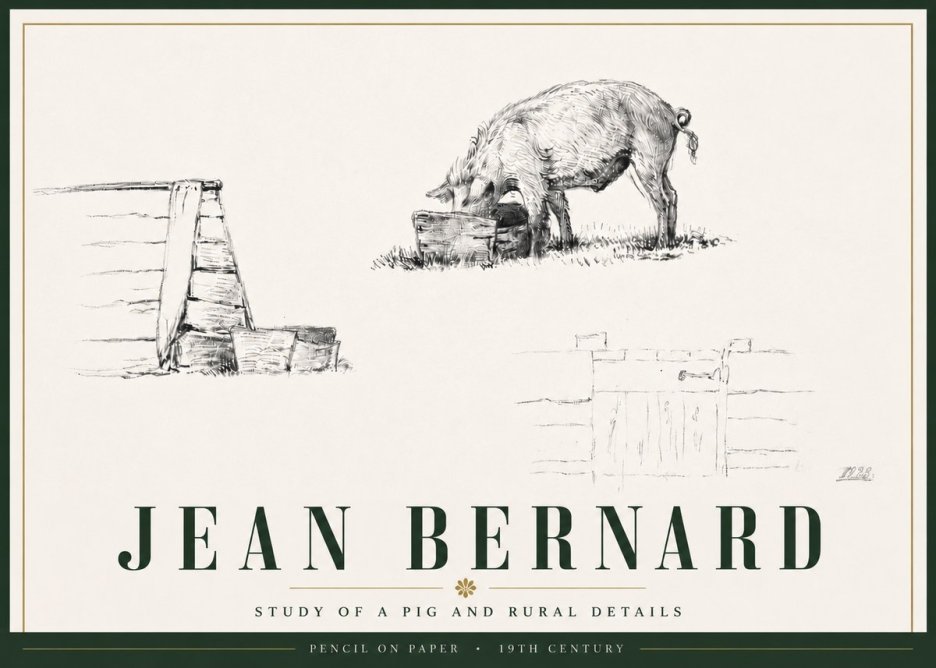 Jean Bernard Pig Study No6 - Plakát