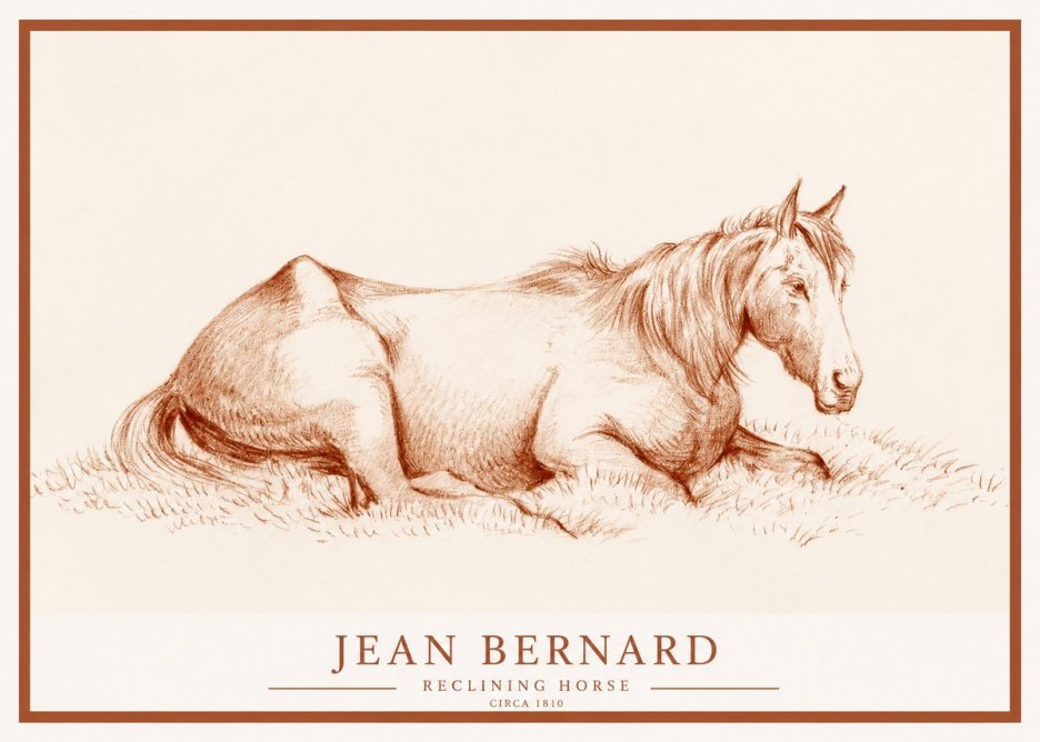 Jean Bernard Reclining Horse No1 - Plakát
