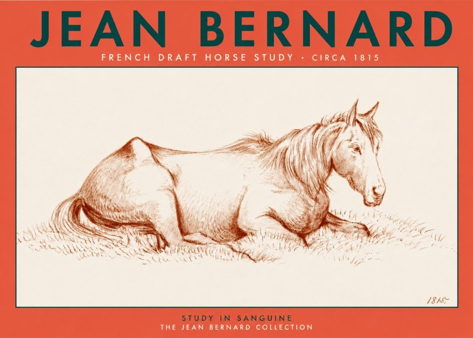 Jean Bernard Reclining Horse No4 - Plakát