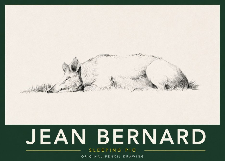 Jean Bernard Sleeping Pig II No2 - Plakát