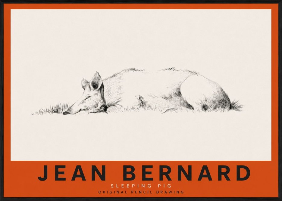 Jean Bernard Sleeping Pig II No3 - Plakát