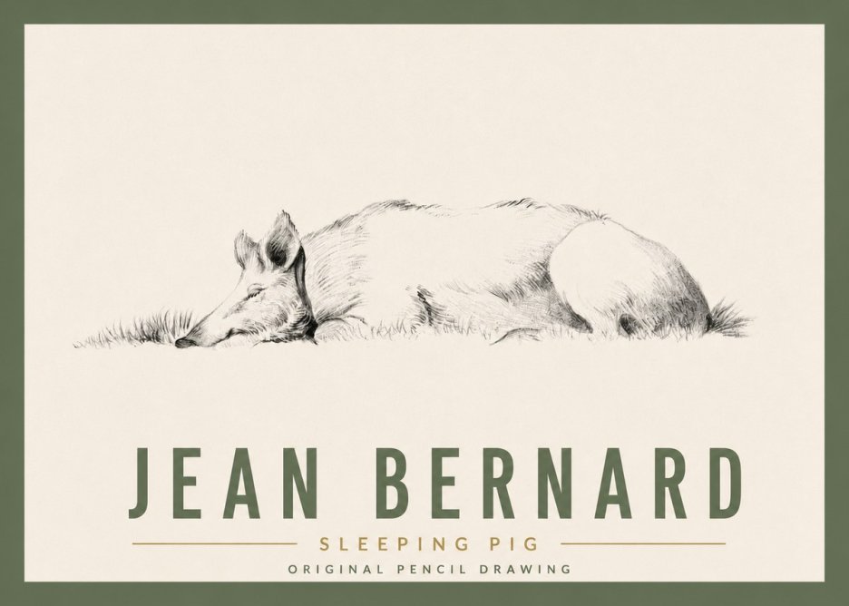 Jean Bernard Sleeping Pig II No5 - Plakát
