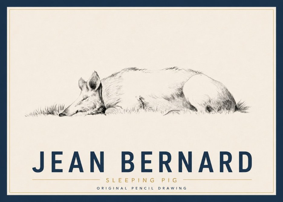 Jean Bernard Sleeping Pig II No6 - Plakát