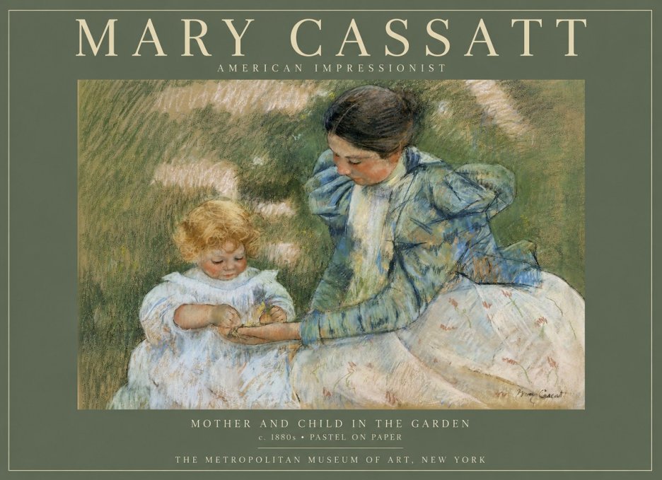 Mary Cassatt Mother and Child in the Garden No2 - Plakát