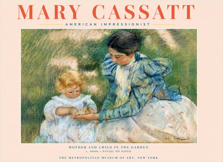 Mary Cassatt Mother and Child in the Garden No4 - Plakát