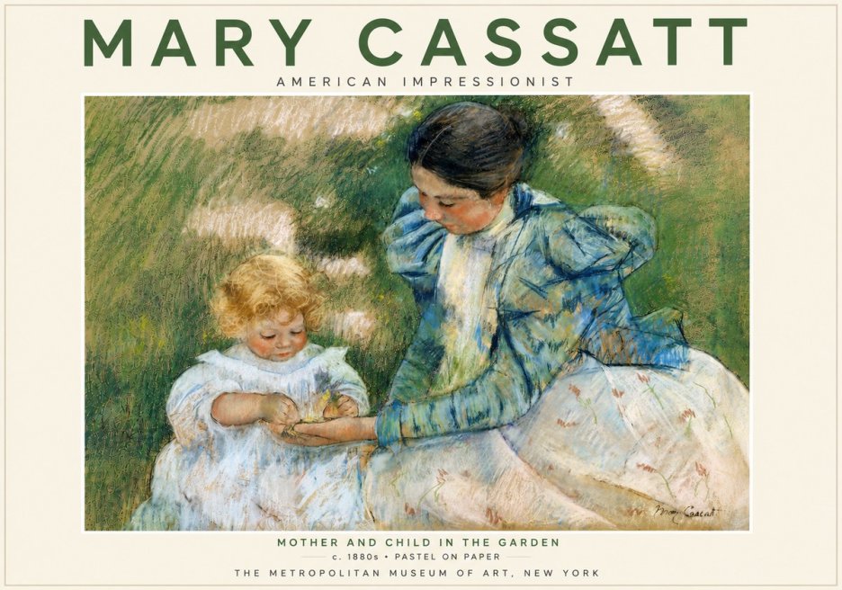 Mary Cassatt Mother and Child in the Garden No5 - Plakát