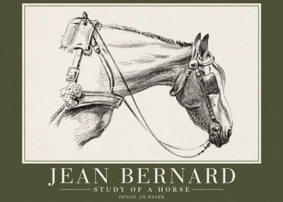 Jean Bernard Study of a Horse XVIII No2 - Plakát