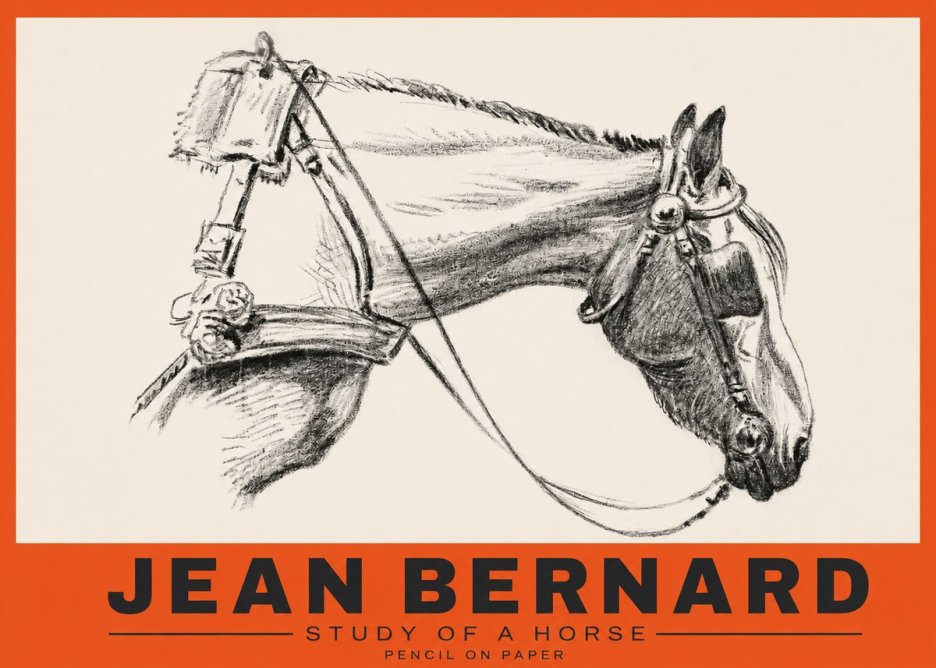 Jean Bernard Study of a Horse XVIII No3 - Plakát