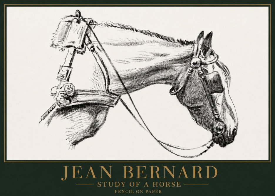 Jean Bernard Study of a Horse XVIII No4 - Plakát