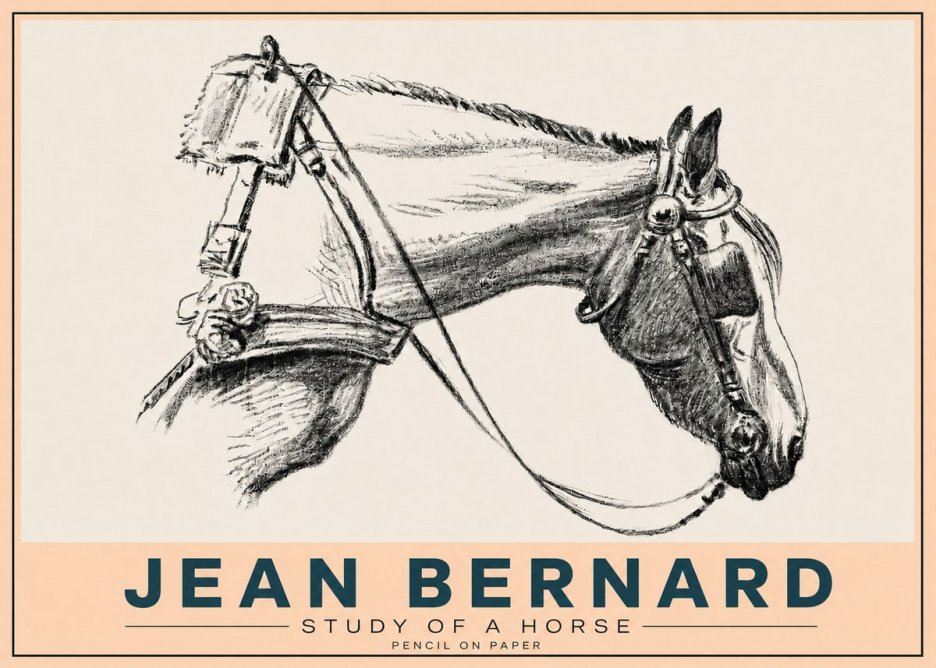 Jean Bernard Study of a Horse XVIII No5 - Plakát