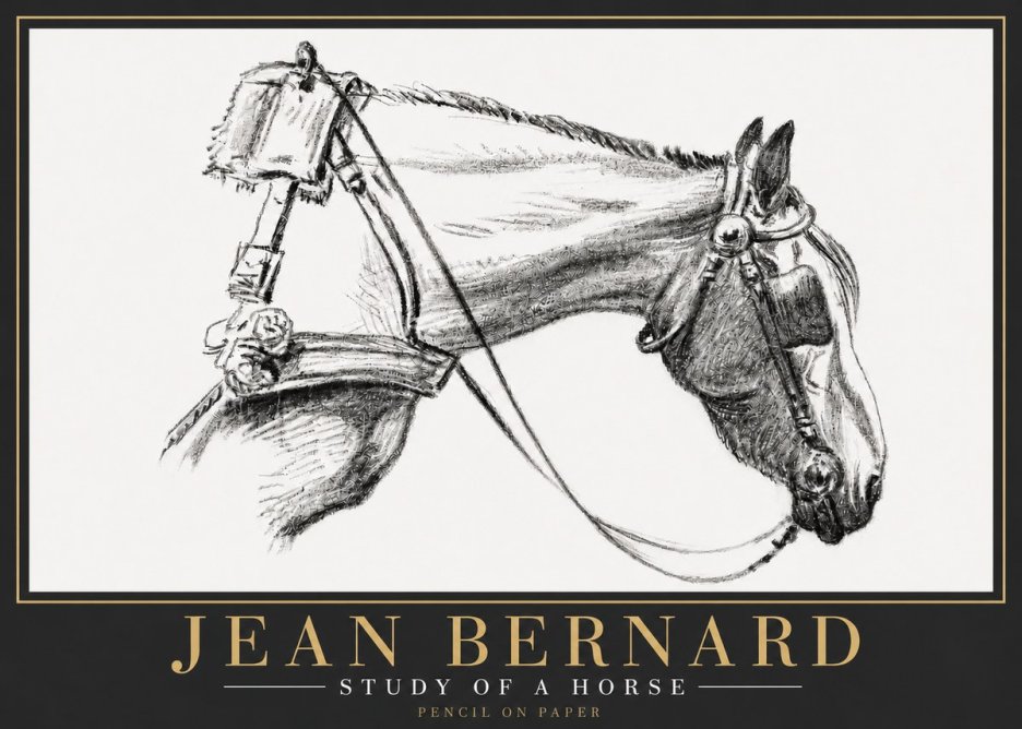 Jean Bernard Study of a Horse XVIII No6 - Plakát