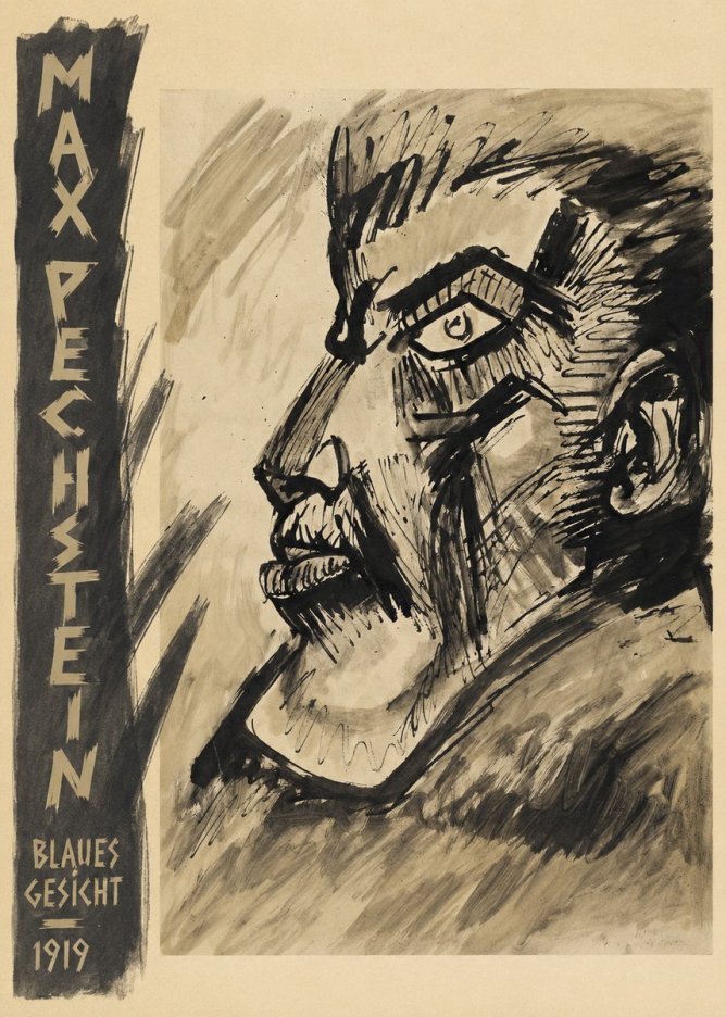 Max Pechstein Blaues Gesicht No2 - Plakát