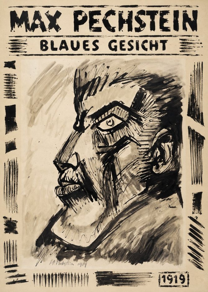Max Pechstein Blaues Gesicht No6 - Plakát