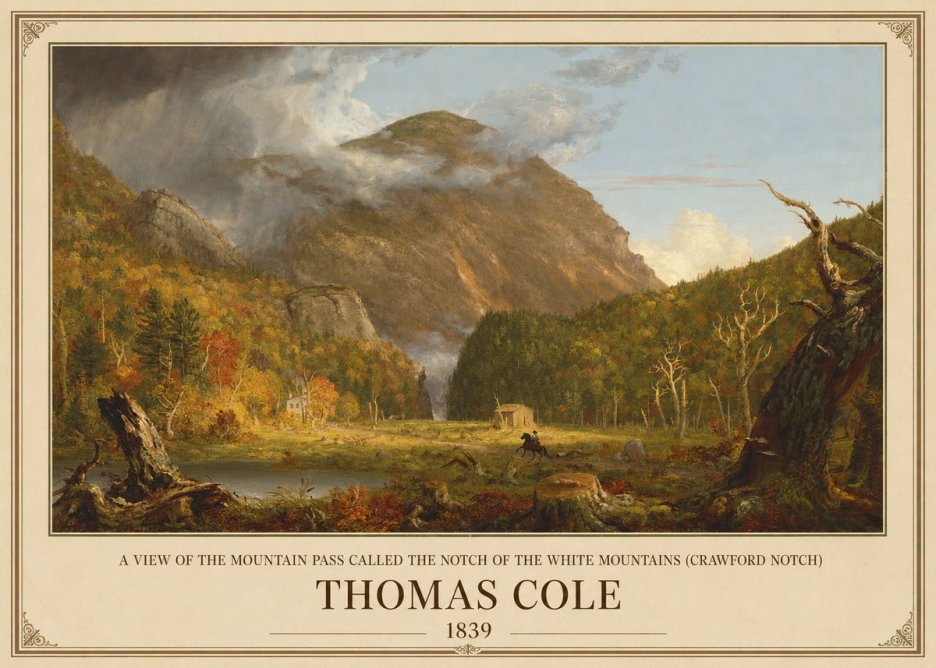 Thomas Cole A View of the Mountain Pass Called the Notch of the White Mountains (Crawford Notch) II No1 - Plakát