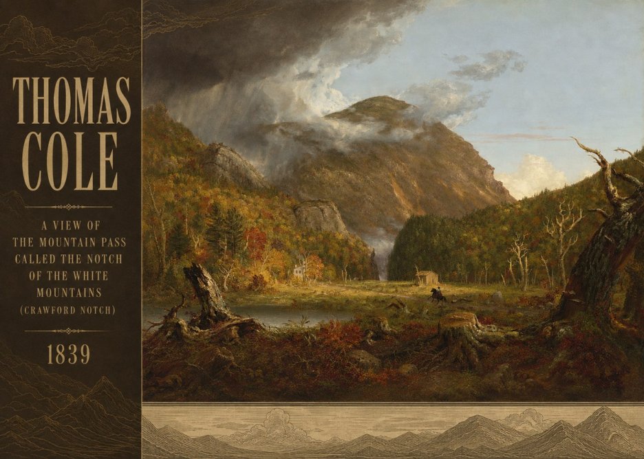 Thomas Cole A View of the Mountain Pass Called the Notch of the White Mountains (Crawford Notch) II No2 - Plakát