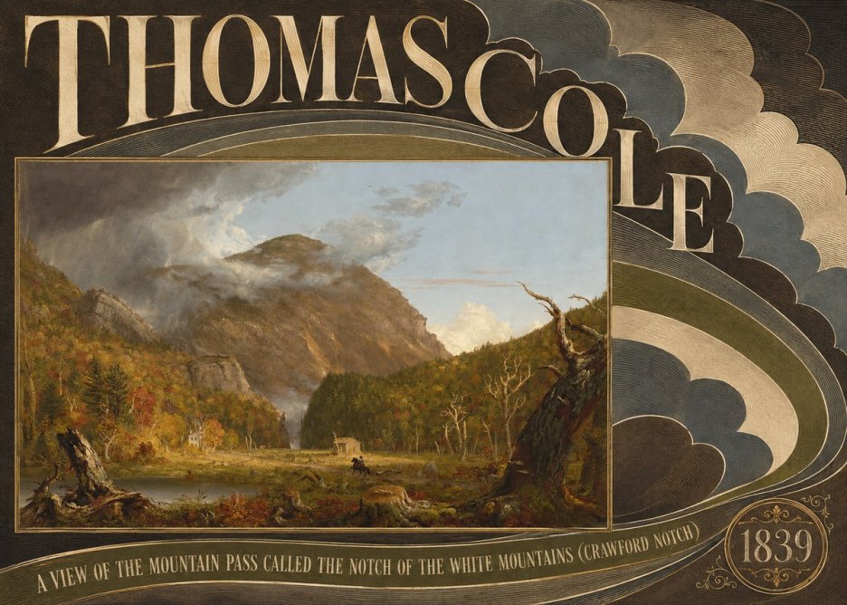 Thomas Cole A View of the Mountain Pass Called the Notch of the White Mountains (Crawford Notch) II No5 - Plakát