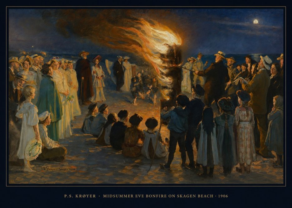 P.S. Krøyer Midsummer Eve Bonfire on Skagen Beach · 1906 No6 - Plakát