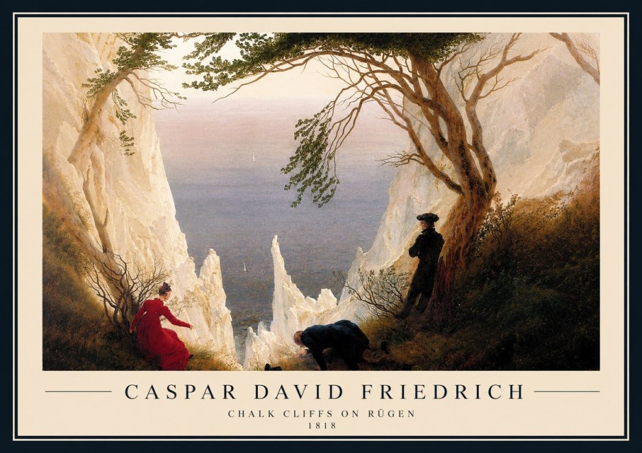 Caspar David Friedrich Chalk Cliffs on Rügen No1 - Plakát