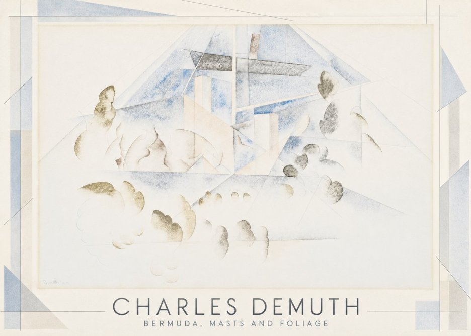Charles Demuth Bermuda, Masts and Foliage No1 - Plakát