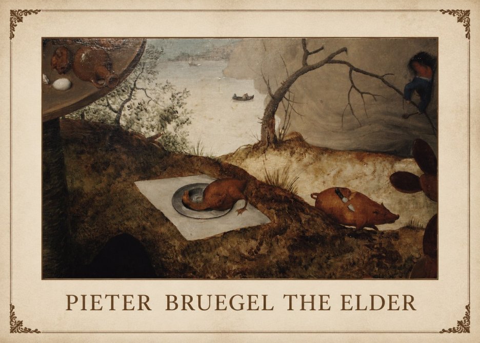 Pieter Bruegel The Pig Is Stabbed No1 - Plakát