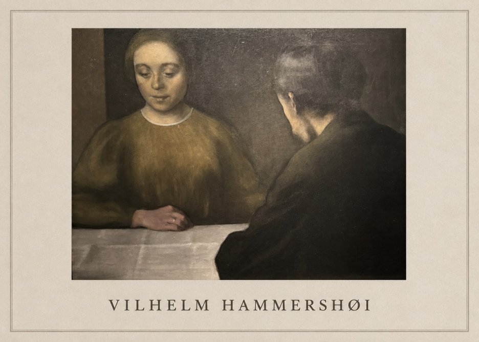 Vilhelm Hammershøi A Conversation No1 - Plakát