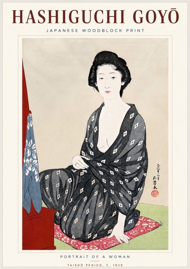 Hashiguchi Goyō Portrait of a Woman No4 - Plakát