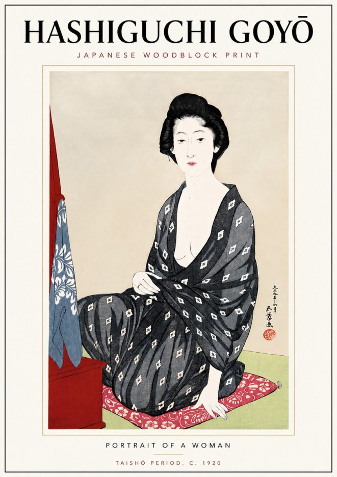 Hashiguchi Goyō Portrait of a Woman No6 - Plakát