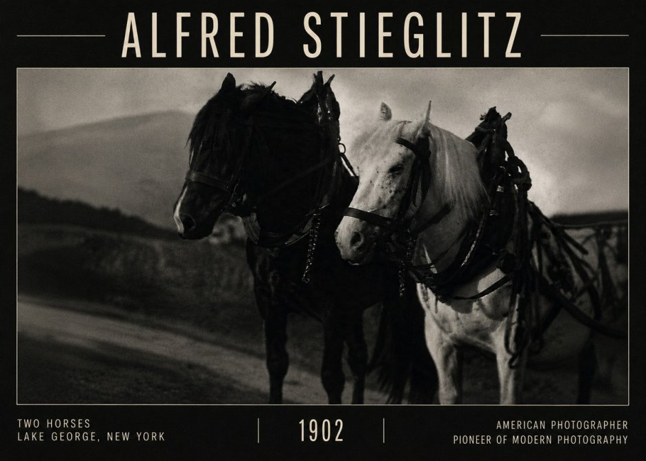Alfred Stieglitz Two Horses, Lake George, New York No6 - Plakát