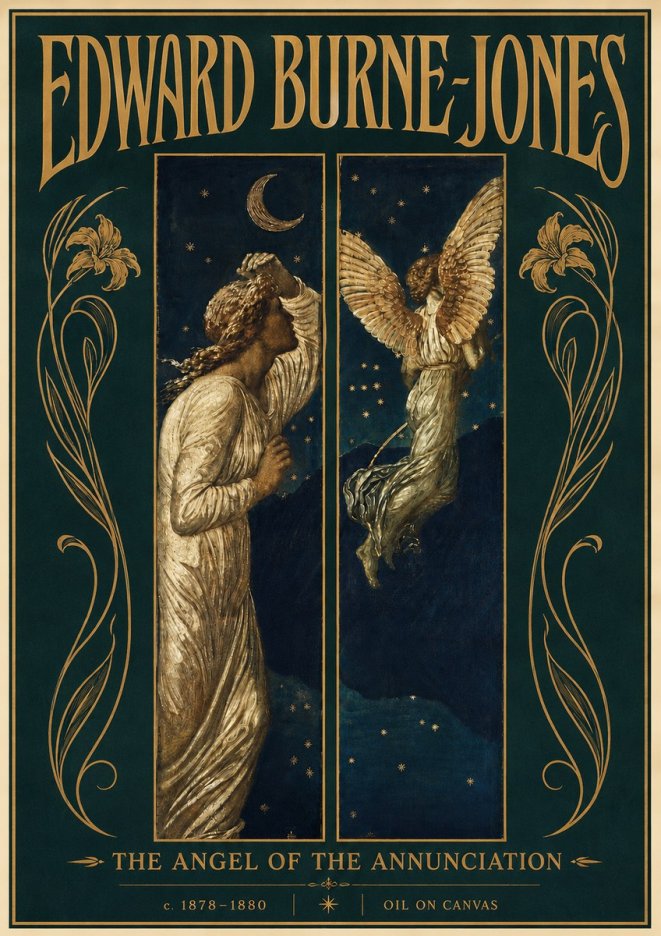 Edward Burne-Jones The Angel of the Annunciation No6 - Plakát