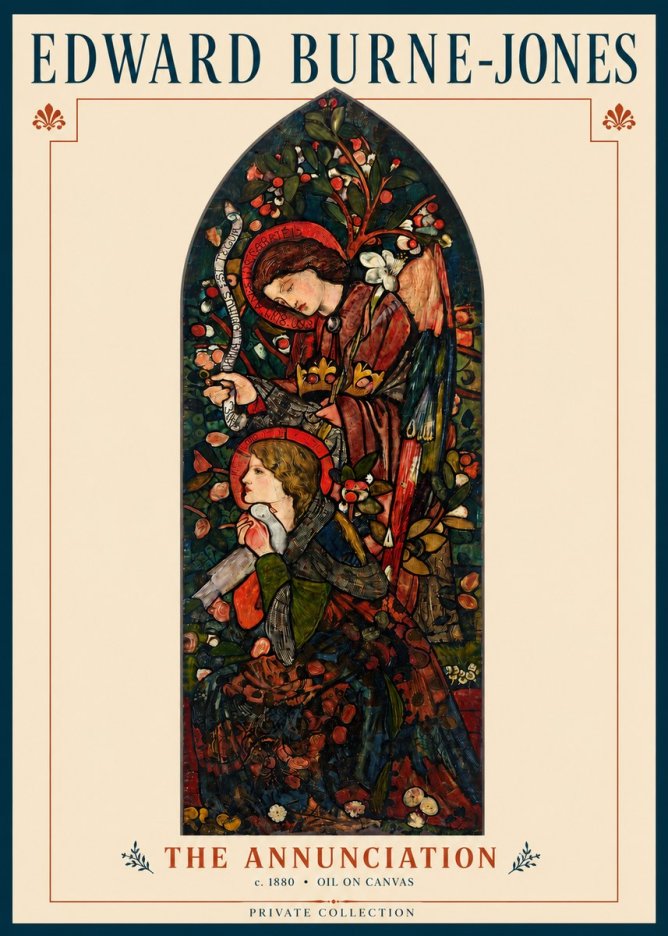 Edward Burne-Jones The Annunciation I No3 - Plakát